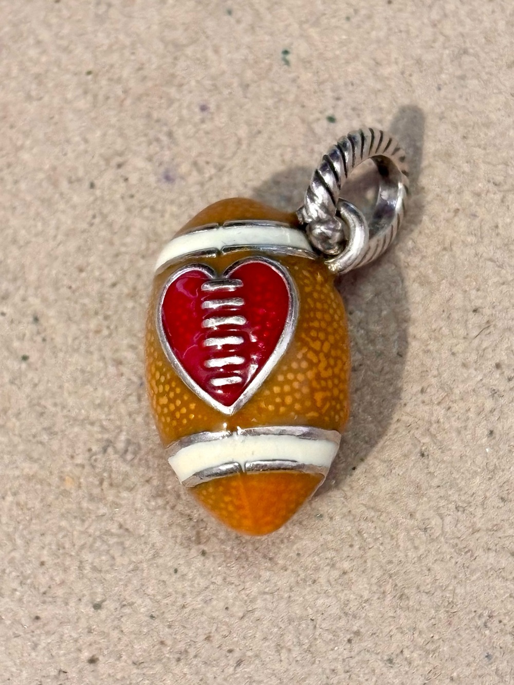 🆕Listing! Brighton Football charm Enameled orange ball White laces on red heart